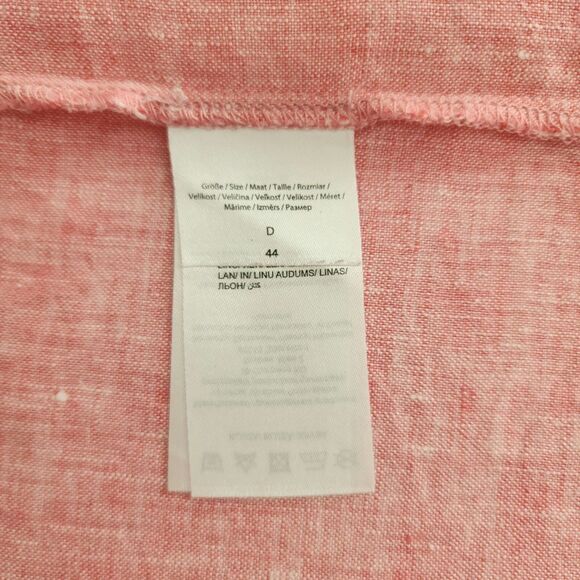 Christian Berg Womens Pure Linen 3/4 Sleeve Blouse Pink Pullover Top EU 44/US 12 - Picture 7 of 10